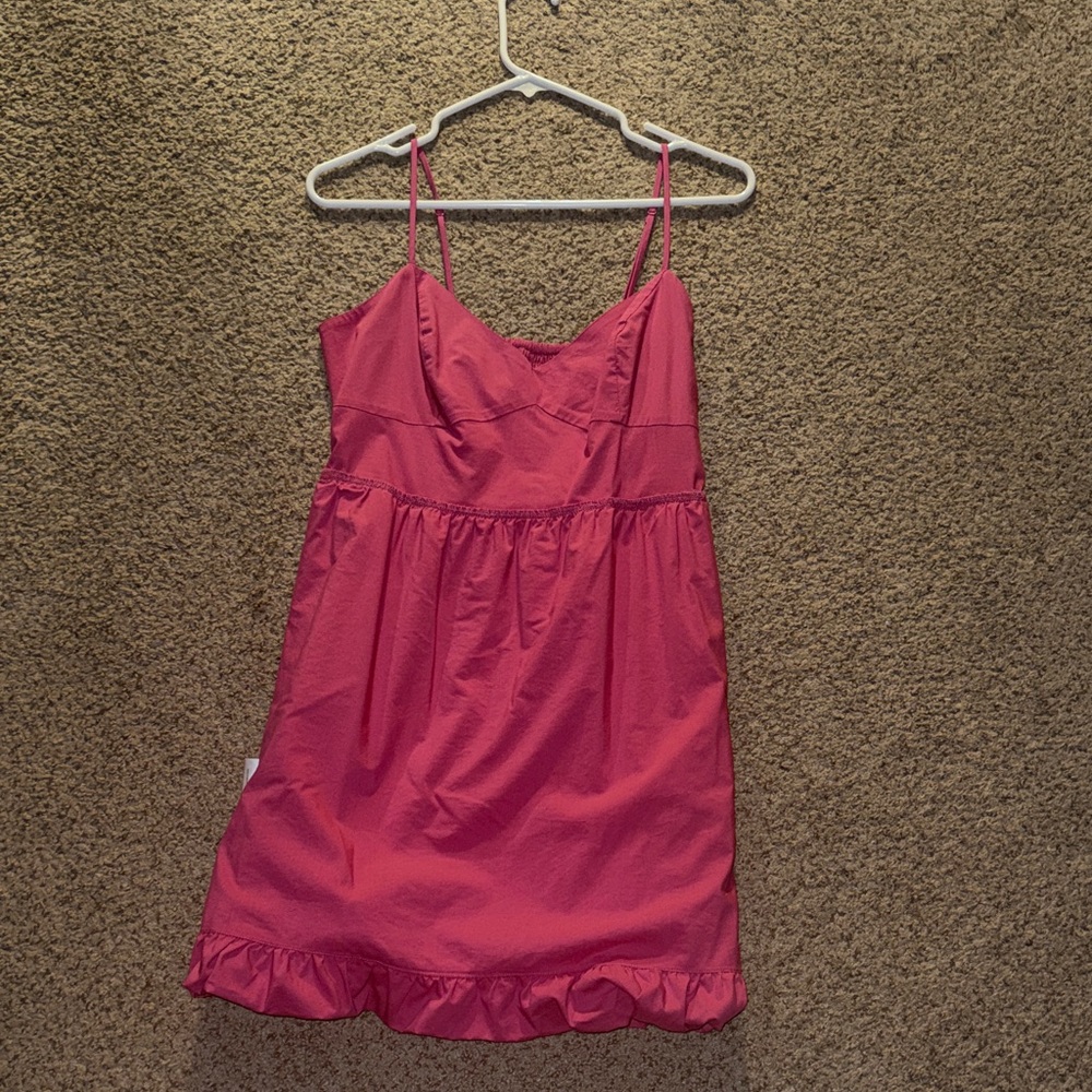 Express Pink Spaghetti-Strap Ruffle Hem Mini Dress
